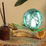 Fiberglas Tischlampe crackel grün